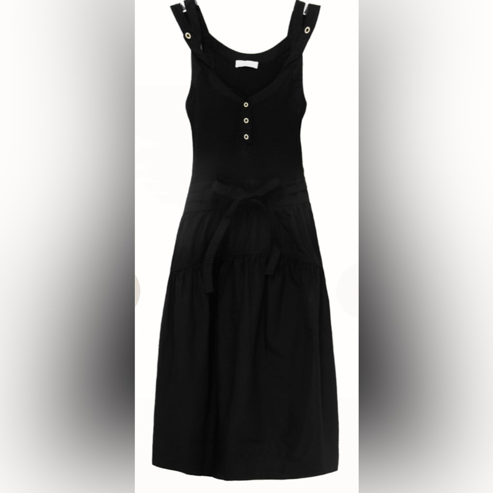 Ulla Johnson Black Buttoned Midi Dress